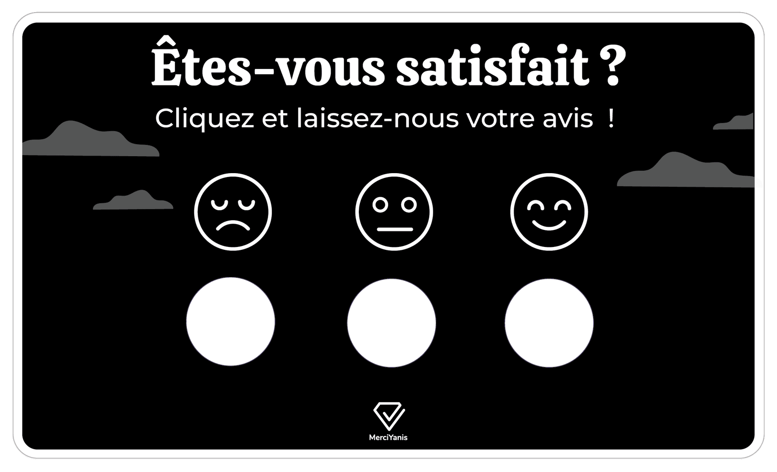 Boutons de satisfaction sur fond noir