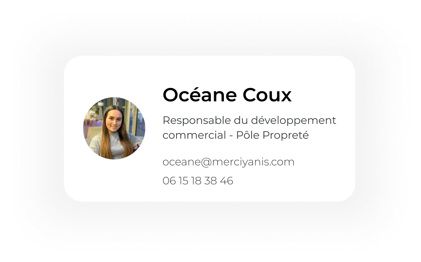 Contact Océane Coux - MerciYanis