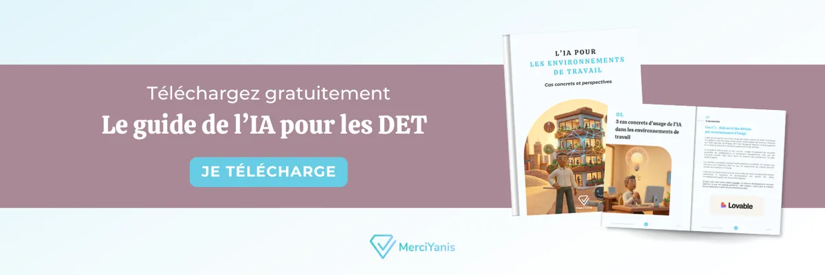 Bannière : téléchargez gratuitement le guide de l'IA pour les DET