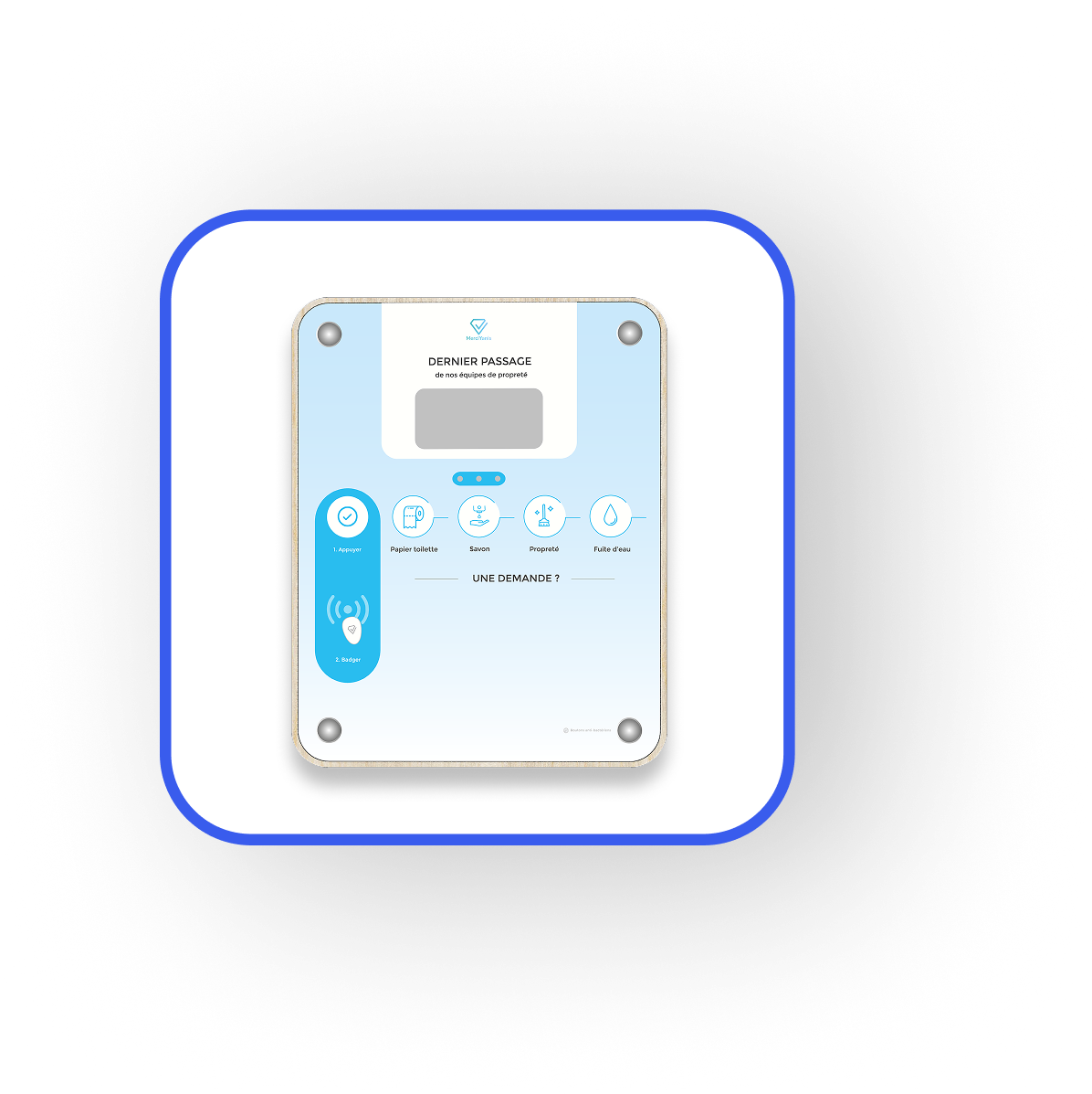 Bouton connecté de suivi des interventions